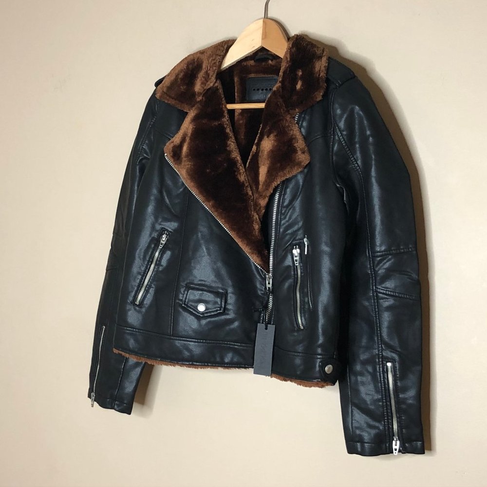 Blank Nyc Dreamers Fur & Faux Leather Moto Jacket - Picture 6 of 16